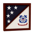 2 Flags Display Case - USCG Flag and American Flag