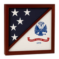 2 Flags Display Case - Army Flag and American Flag